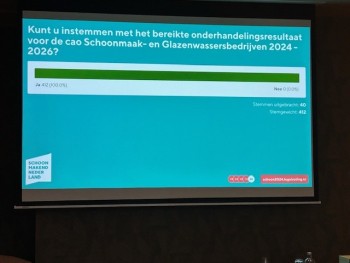 Leden stemmen in met het cao onderhandelingsresultaat, 23 mei 2024 (Schoonmakend Nederland)