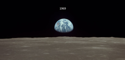 Earthrise tijdens maanlanding 1968